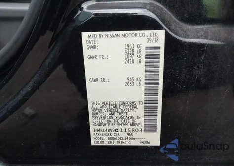 2019 Nissan Altima 2.5 S from USA, damaged, VIN 1N4BL4BV9KC115803